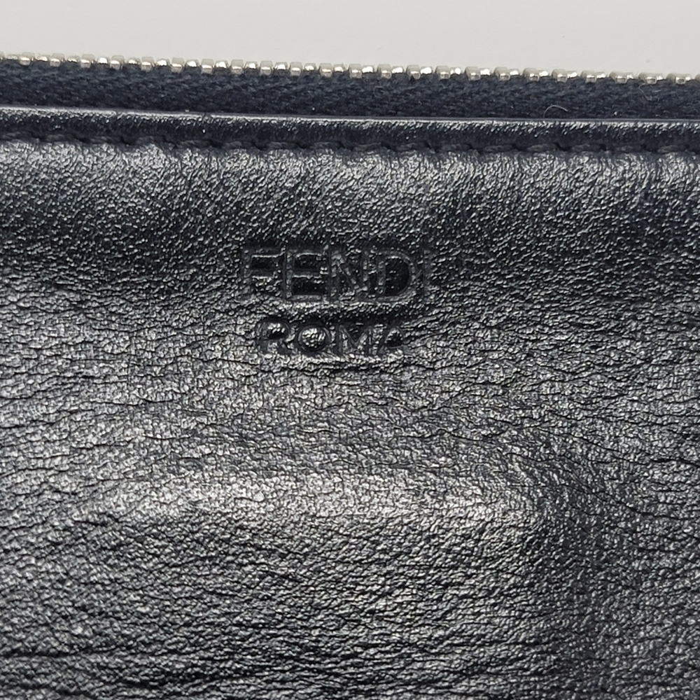 FENDI Monster Eyes Black/Yellow Leather Flat Clutch - Picture 10 of 10